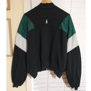 PREOWNED-SMALL FLAW Free People Hot Track Oversized Varsity Jacket szM